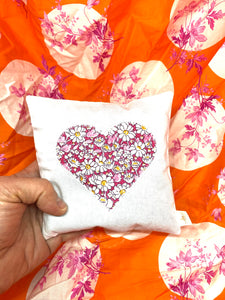 Large heart Liberty lavender bag pillow