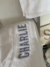 Load image into Gallery viewer, Embroidered Liberty of London personalised towel
