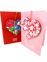 Load image into Gallery viewer, Liberty Valentine wooden heart card