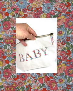 Liberty personalised BABY zip bag