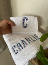 Load image into Gallery viewer, Embroidered Liberty of London personalised towel