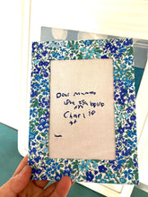 Load image into Gallery viewer, Personalised embroidery keepsake with Liberty of London mount border