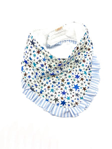 Liberty frill baby teething bib