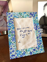 Load image into Gallery viewer, Personalised embroidery keepsake with Liberty of London mount border