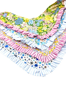 Liberty frill baby teething bib