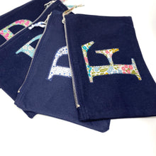 Load image into Gallery viewer, Ready to post Liberty personalised zip blue bag