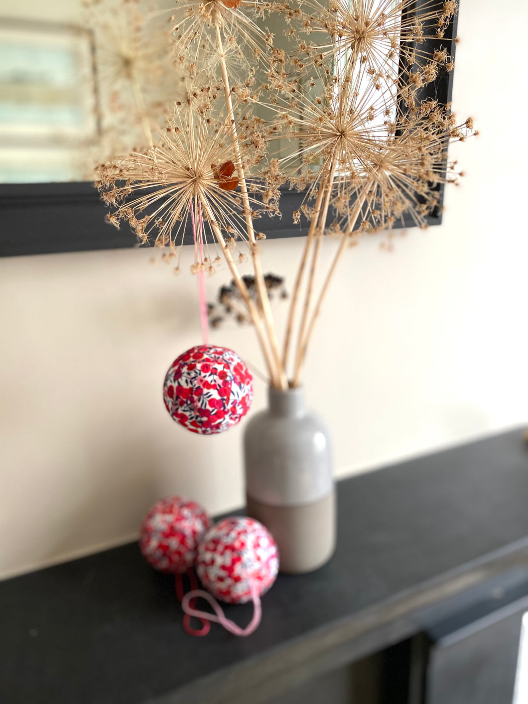 Sets of Liberty Christmas bauble decorations