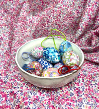 Load image into Gallery viewer, Trio of mini Liberty Easter egg decorations