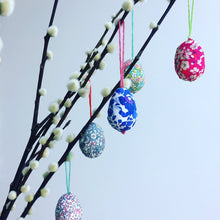 Load image into Gallery viewer, Trio of mini Liberty Easter egg decorations