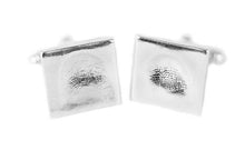 Load image into Gallery viewer, Bespoke sterling silver handprint cufflinks - footprint cufflinks
