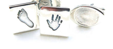 Load image into Gallery viewer, Bespoke sterling silver handprint cufflinks - footprint cufflinks