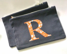 Load image into Gallery viewer, Liberty personalised zip blue bag