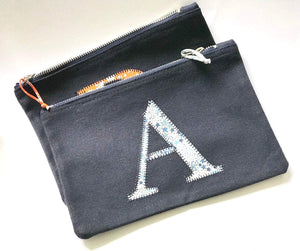 Ready to post Liberty personalised zip blue bag