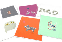 Load image into Gallery viewer, 5 assorted Liberty personalised greeting cards
